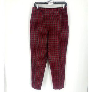 Vintage Gap Red Tartan Plaid High Waist Tapered Trouser Cotton Size 10 Grunge